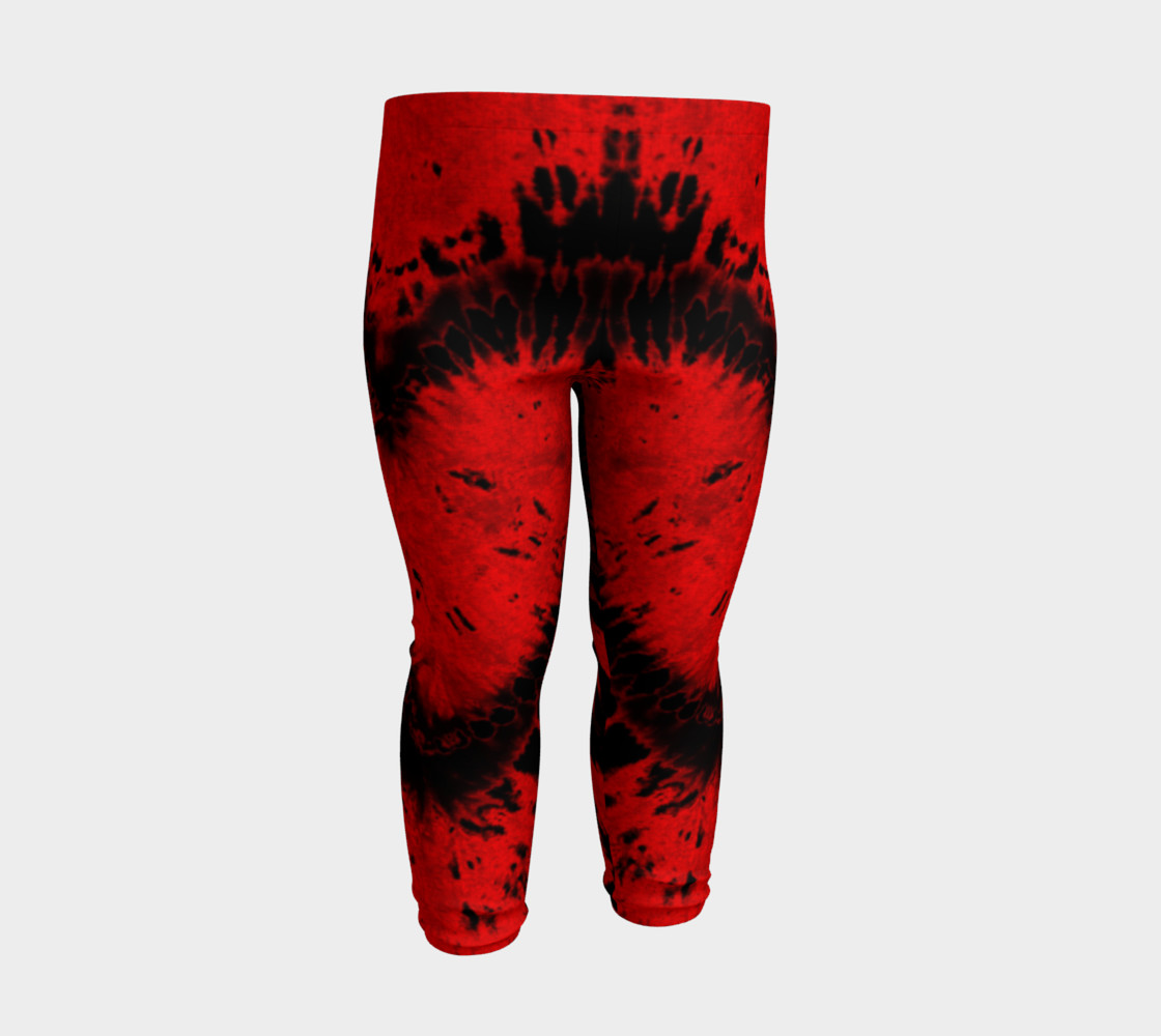 Red Black Heart Baby Leggings preview #3
