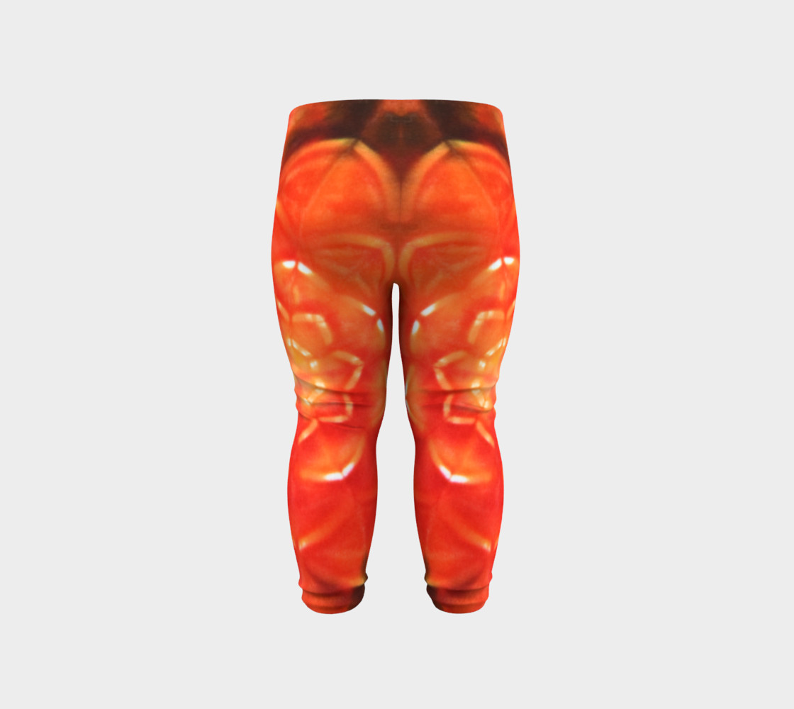 Orange Lotus Baby Leggings preview #6