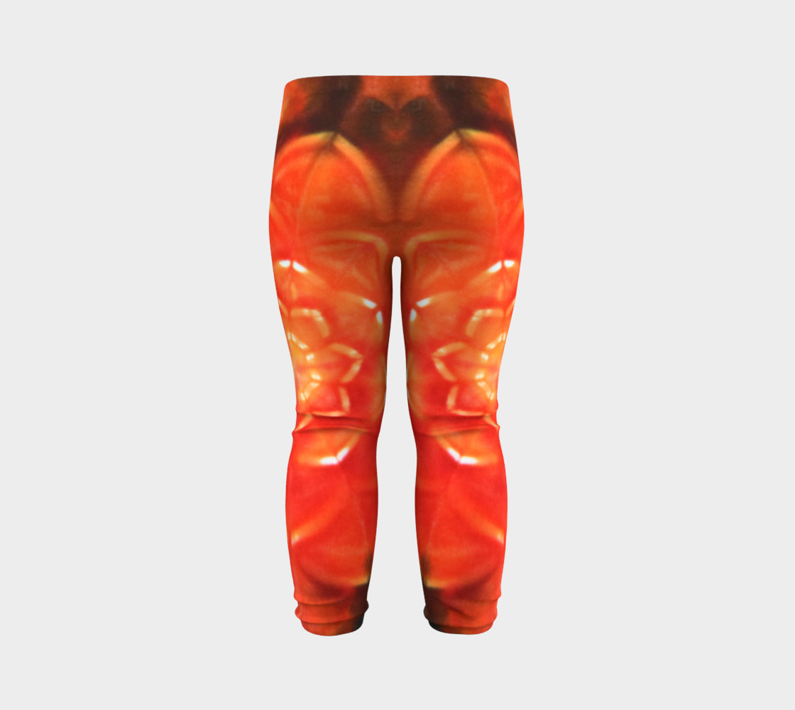 Orange Lotus Baby Leggings preview #7