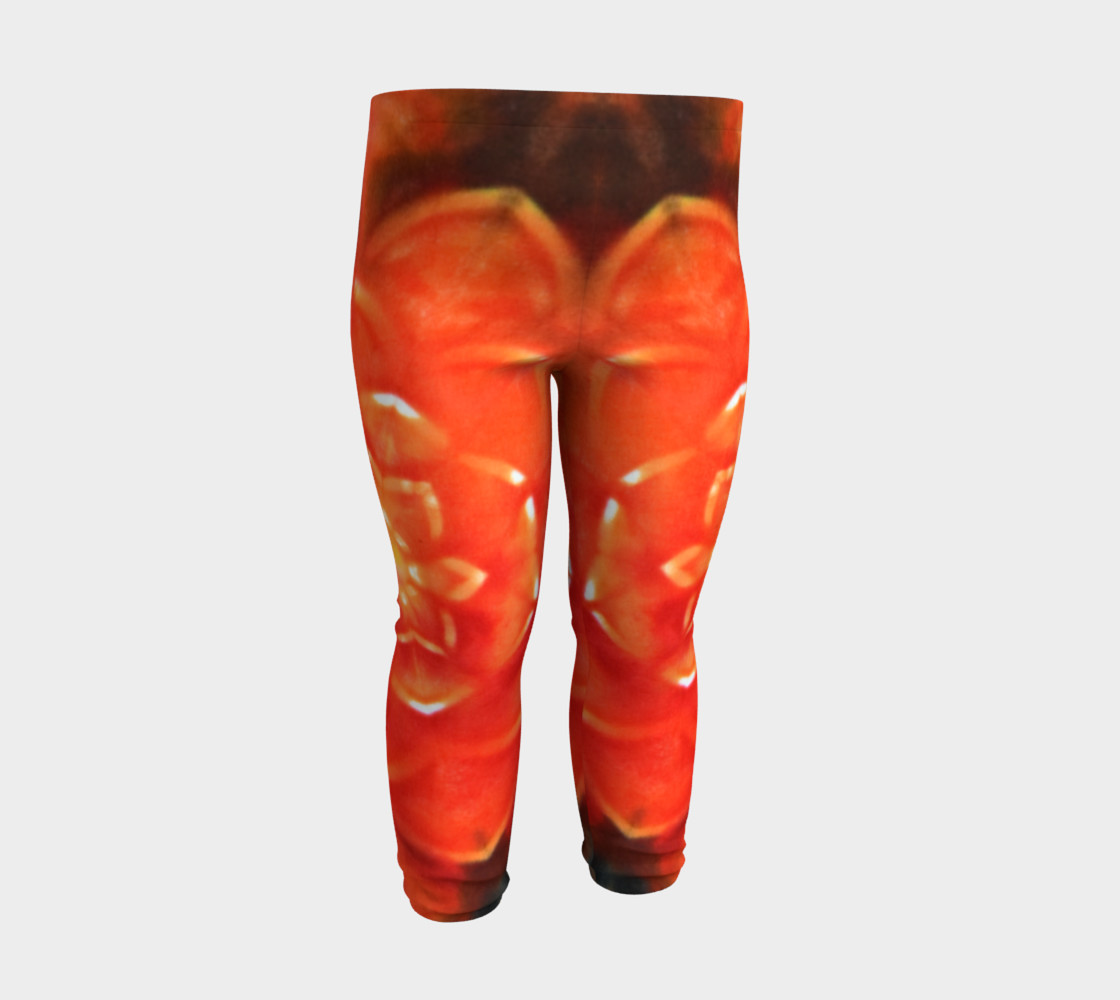 Orange Lotus Baby Leggings preview #3