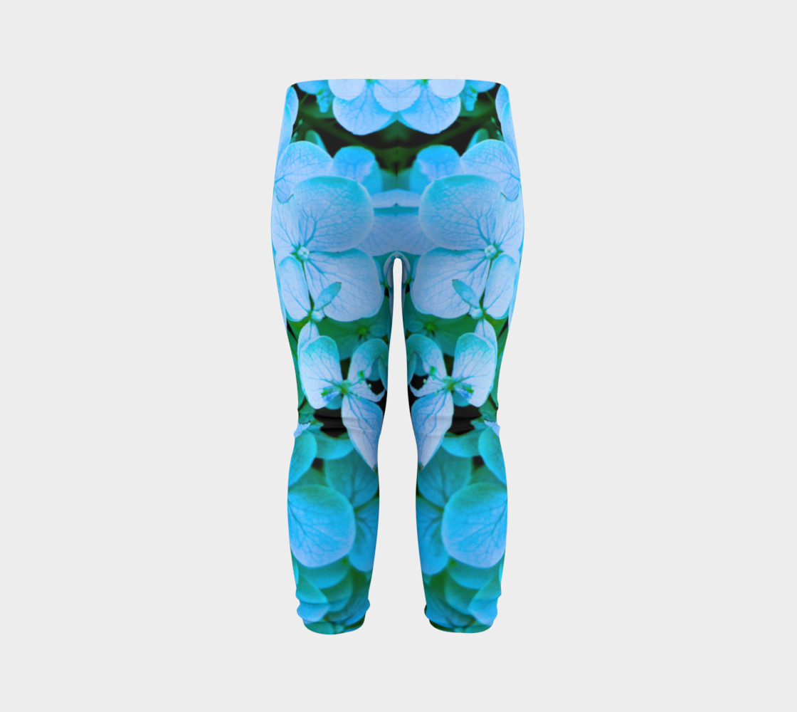 baby blue flower leggings preview #7