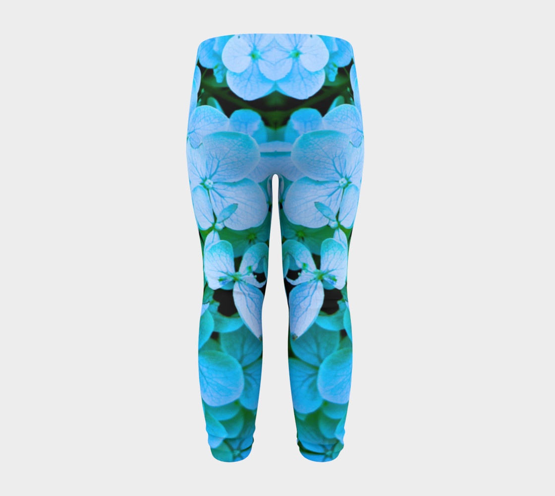 baby blue flower leggings preview #8