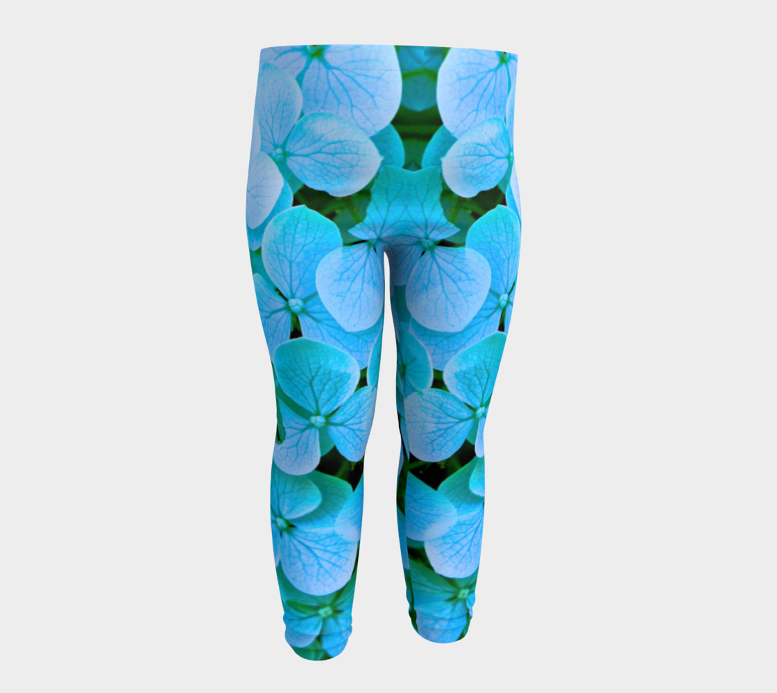 baby blue flower leggings preview #4