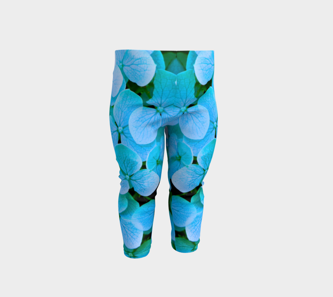 baby blue flower leggings preview #1