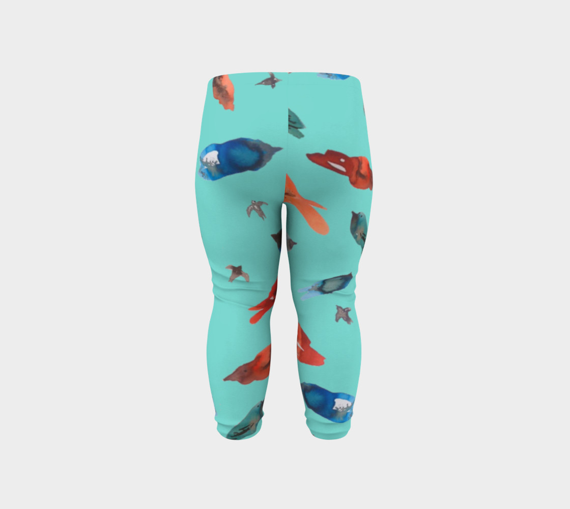 Baby legging Fish-Birds on Turquoise preview #6