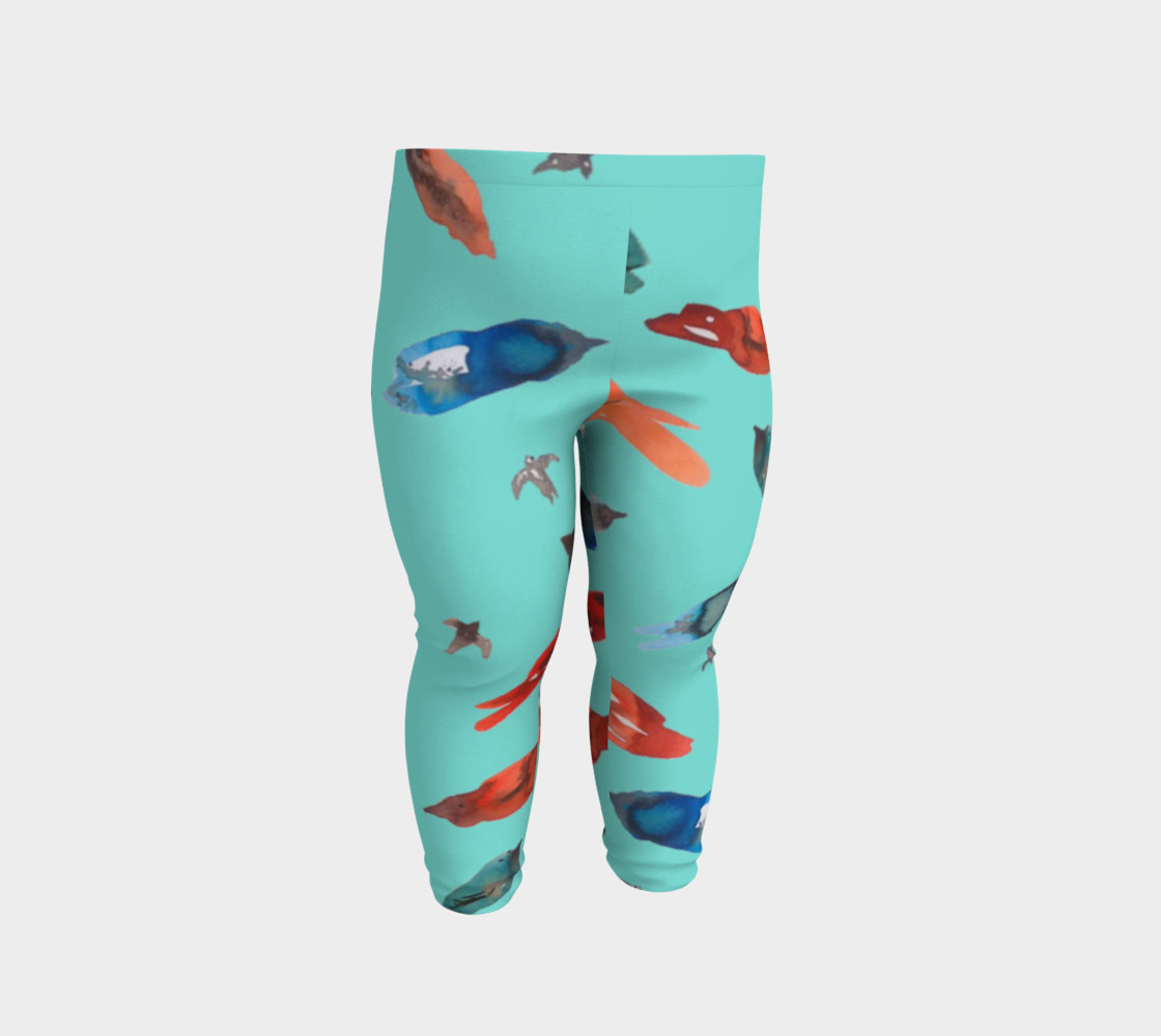 Baby legging Fish-Birds on Turquoise preview #2