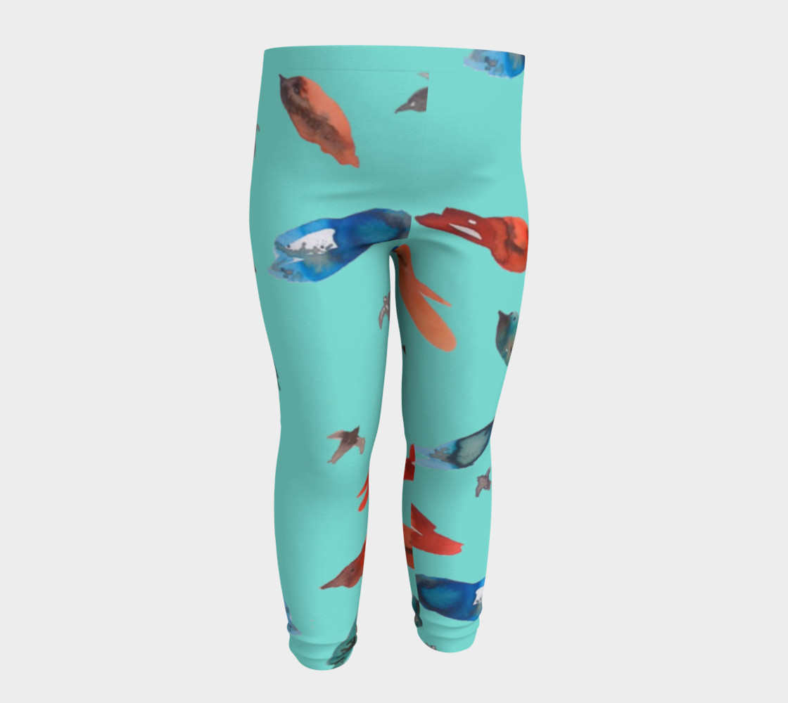 Baby legging Fish-Birds on Turquoise preview #4