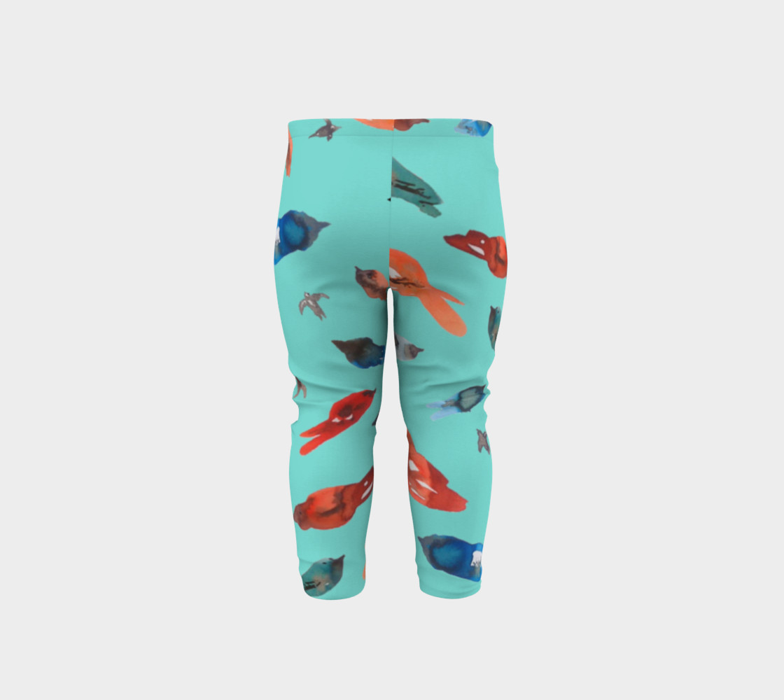Baby legging Fish-Birds on Turquoise preview #5
