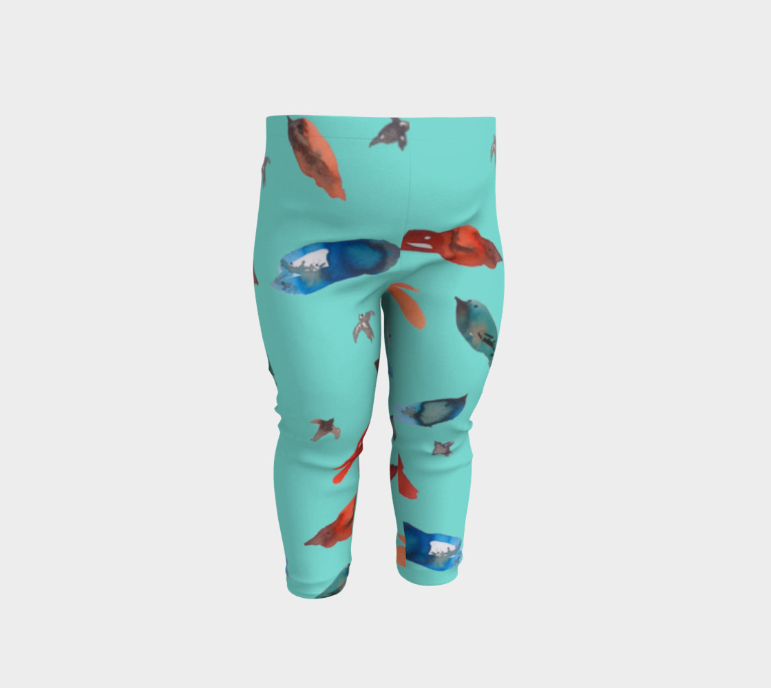 Baby legging Fish-Birds on Turquoise preview #1