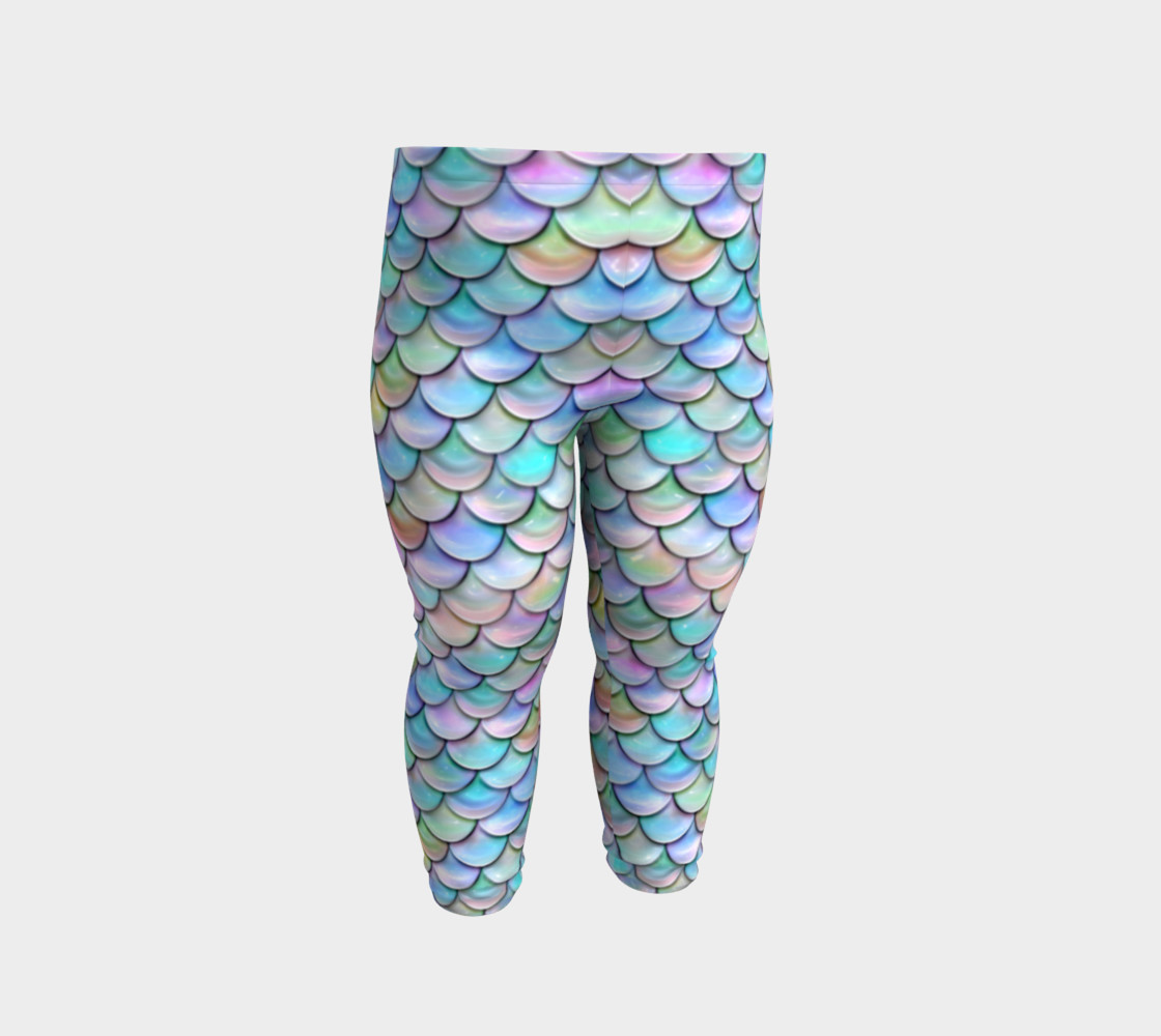 Pastel Rainbow Mermaid Baby Leggings preview #2