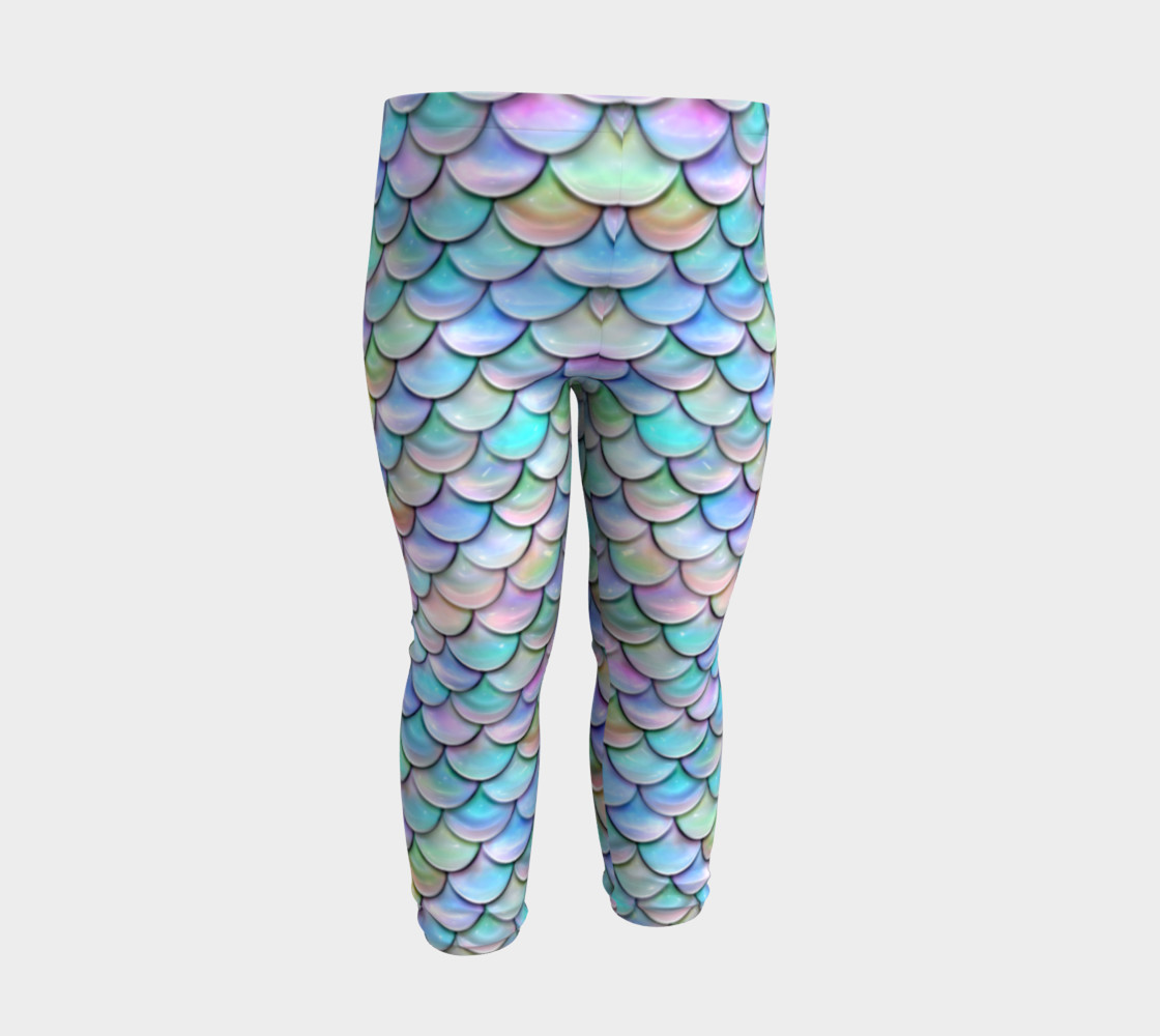 Pastel Rainbow Mermaid Baby Leggings preview #3