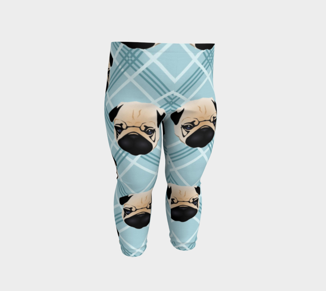 Pug Faces on Plaid preview #2