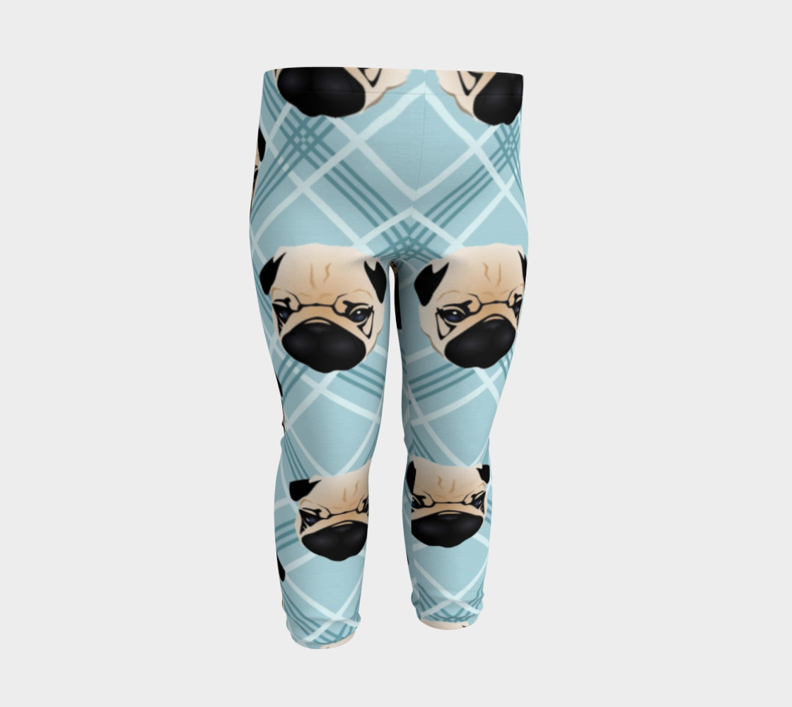 Pug Faces on Plaid preview #3