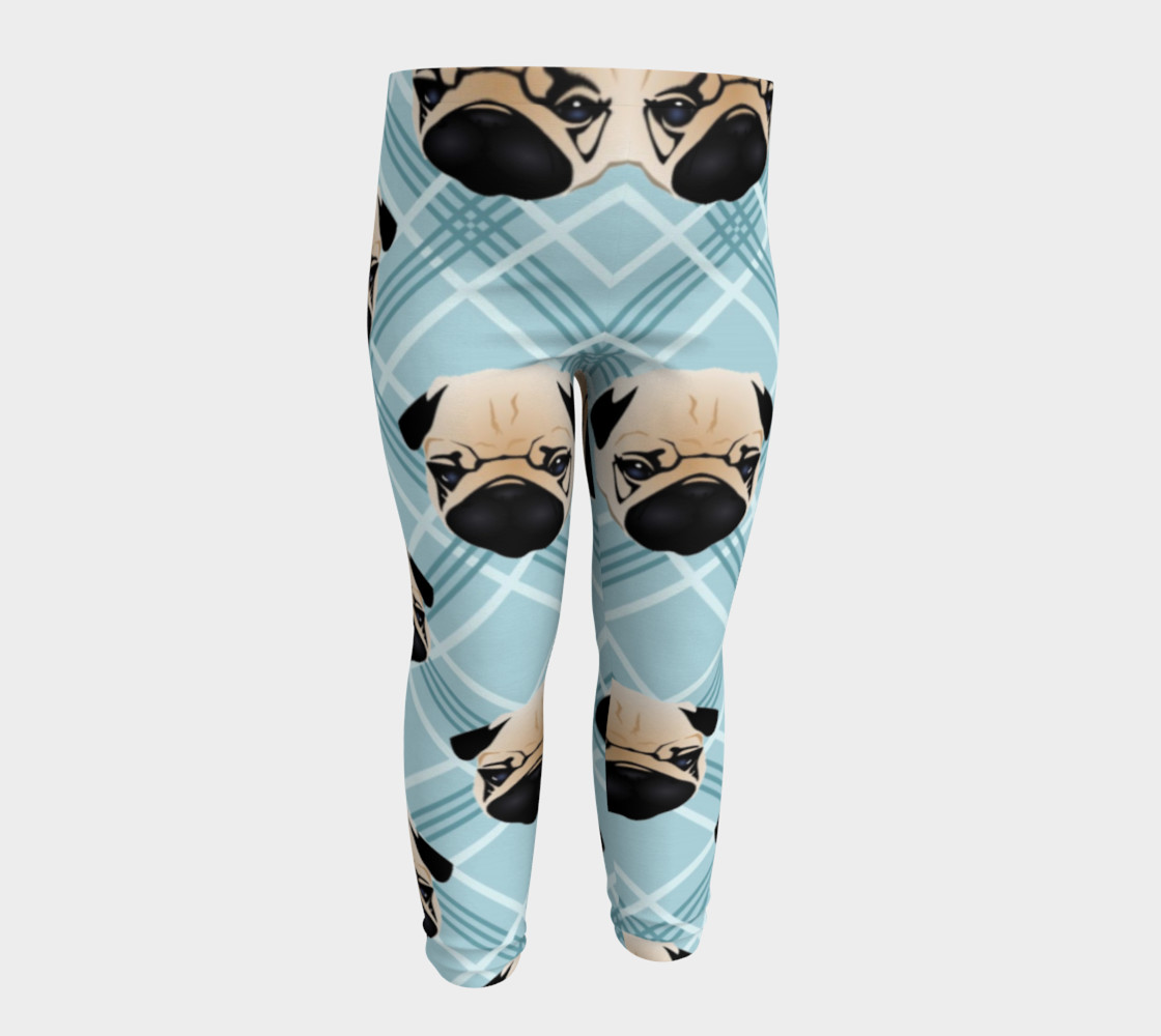 Pug Faces on Plaid preview #4