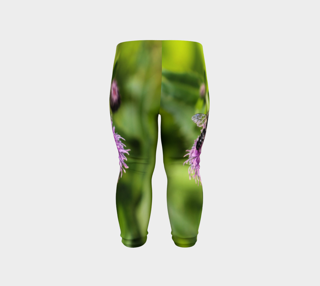 A Bee on a Purple Flower Baby Leggings preview #6