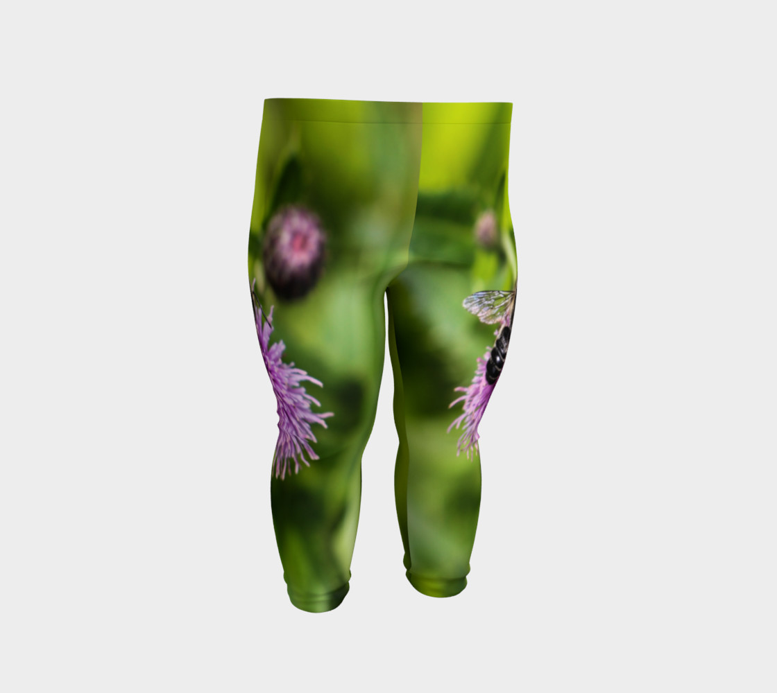 A Bee on a Purple Flower Baby Leggings preview #2
