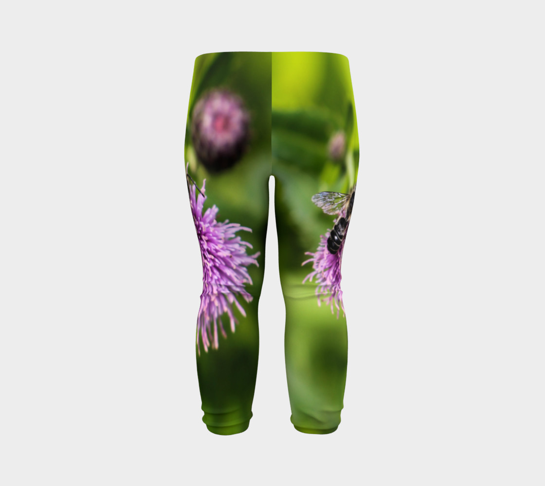 A Bee on a Purple Flower Baby Leggings preview #7