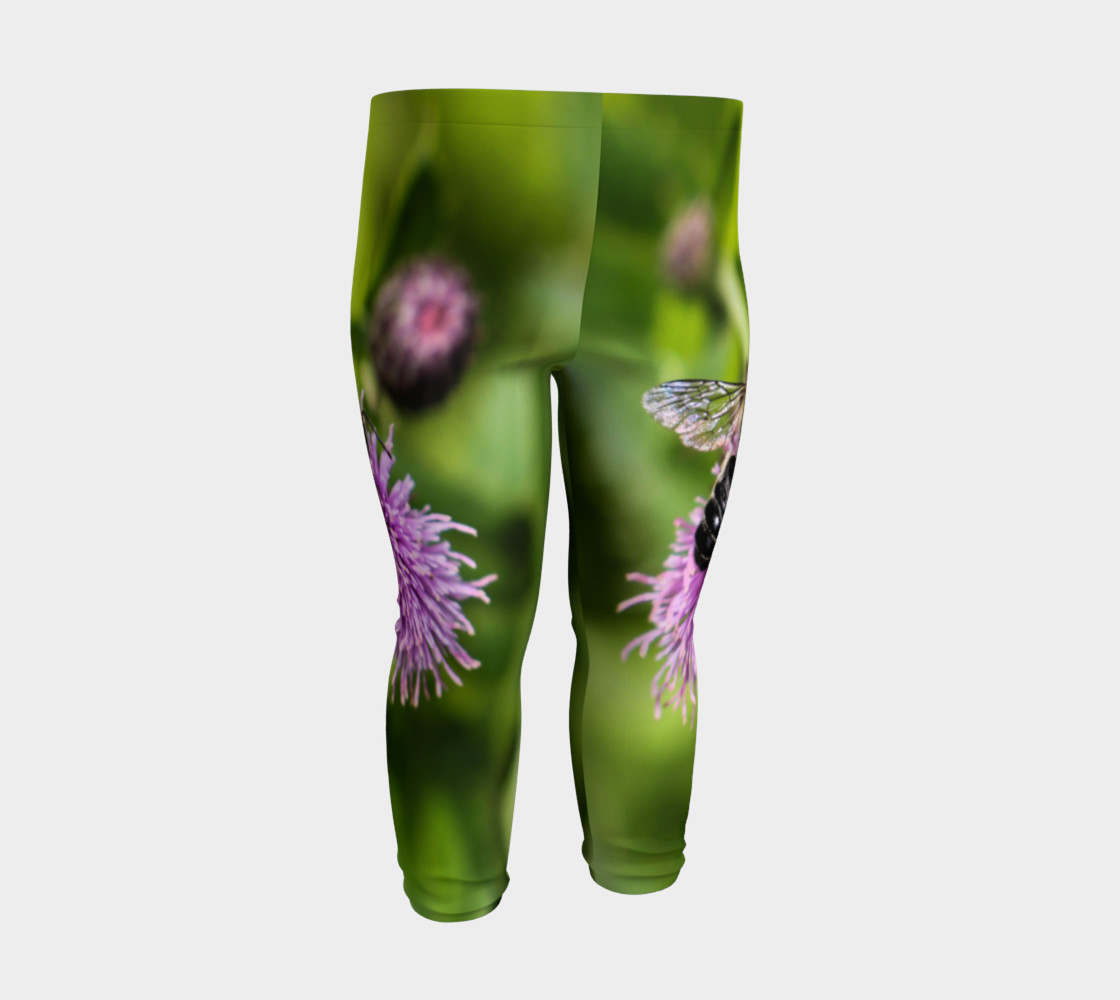 A Bee on a Purple Flower Baby Leggings preview #3