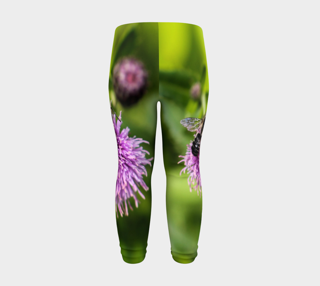 A Bee on a Purple Flower Baby Leggings preview #8