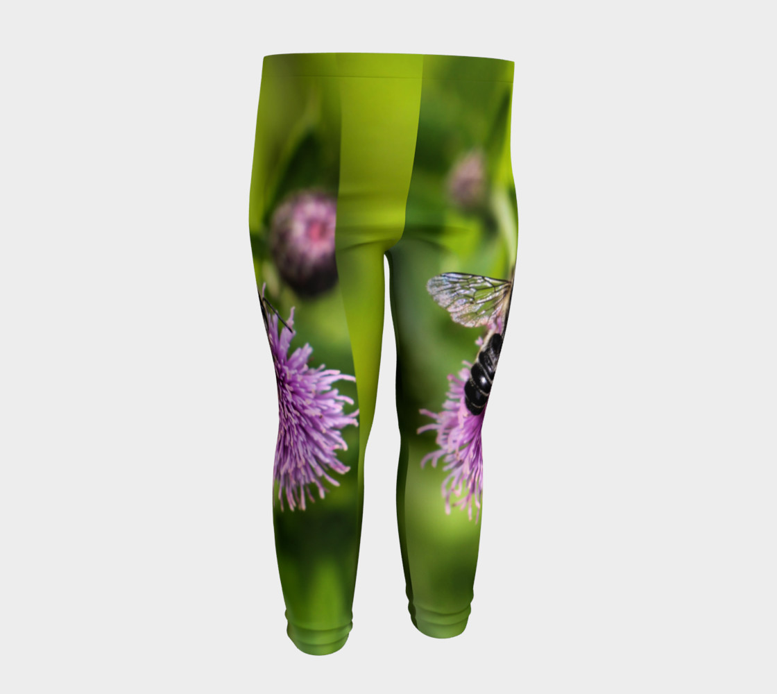 A Bee on a Purple Flower Baby Leggings preview #4