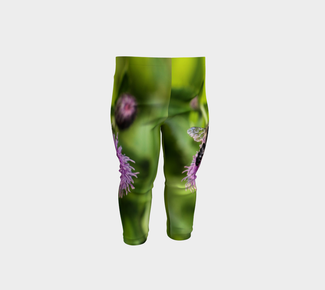 A Bee on a Purple Flower Baby Leggings preview #1