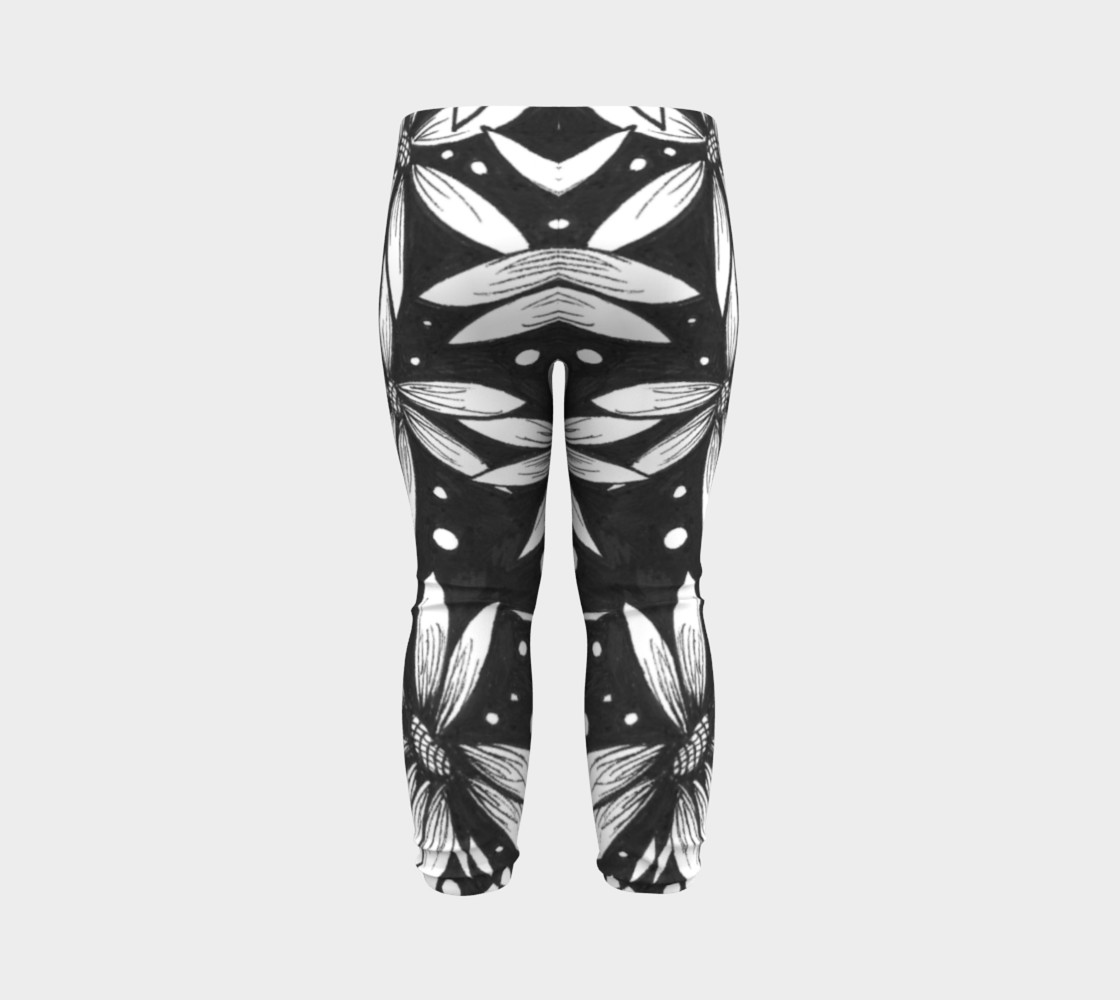 BLACK & WHITE FLORAL BABY LEGGINGS preview #7