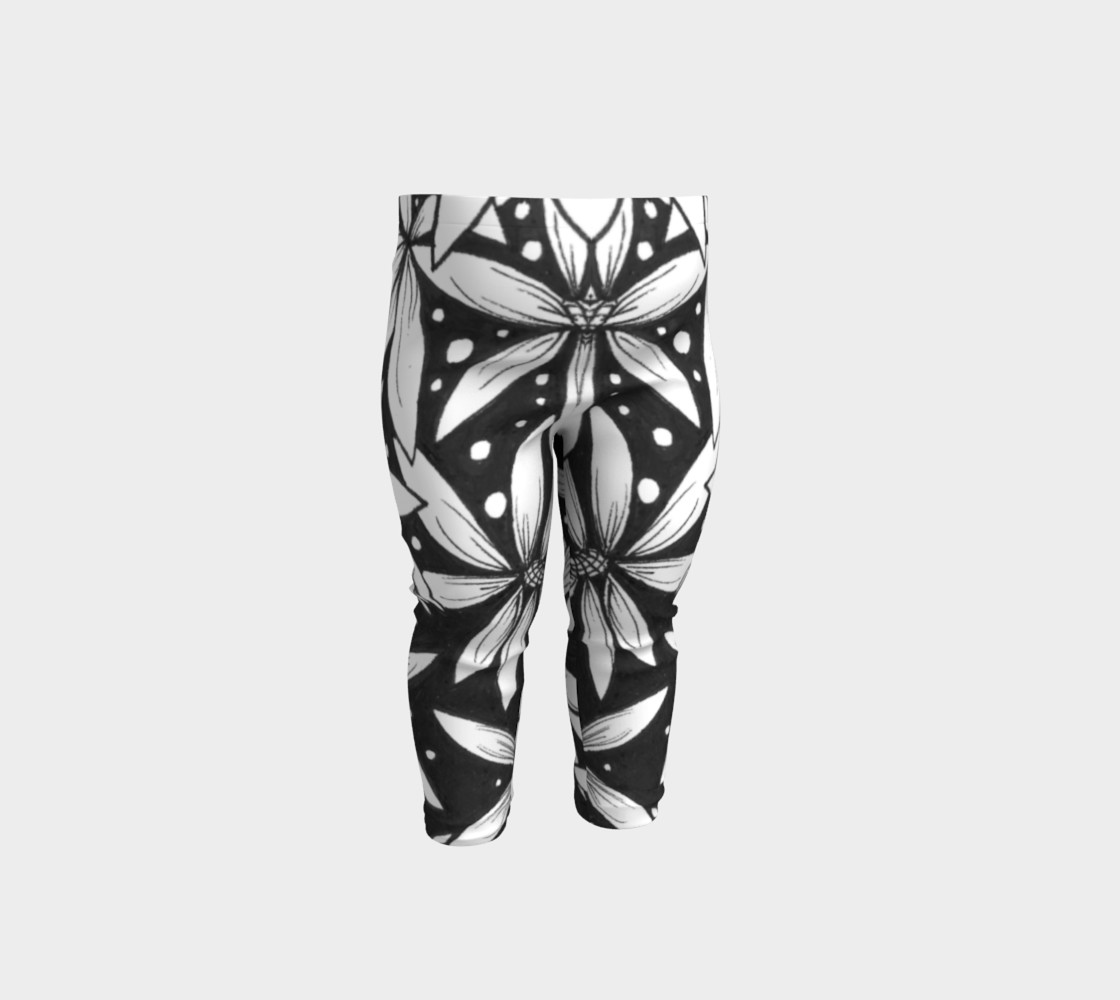 BLACK & WHITE FLORAL BABY LEGGINGS preview #1