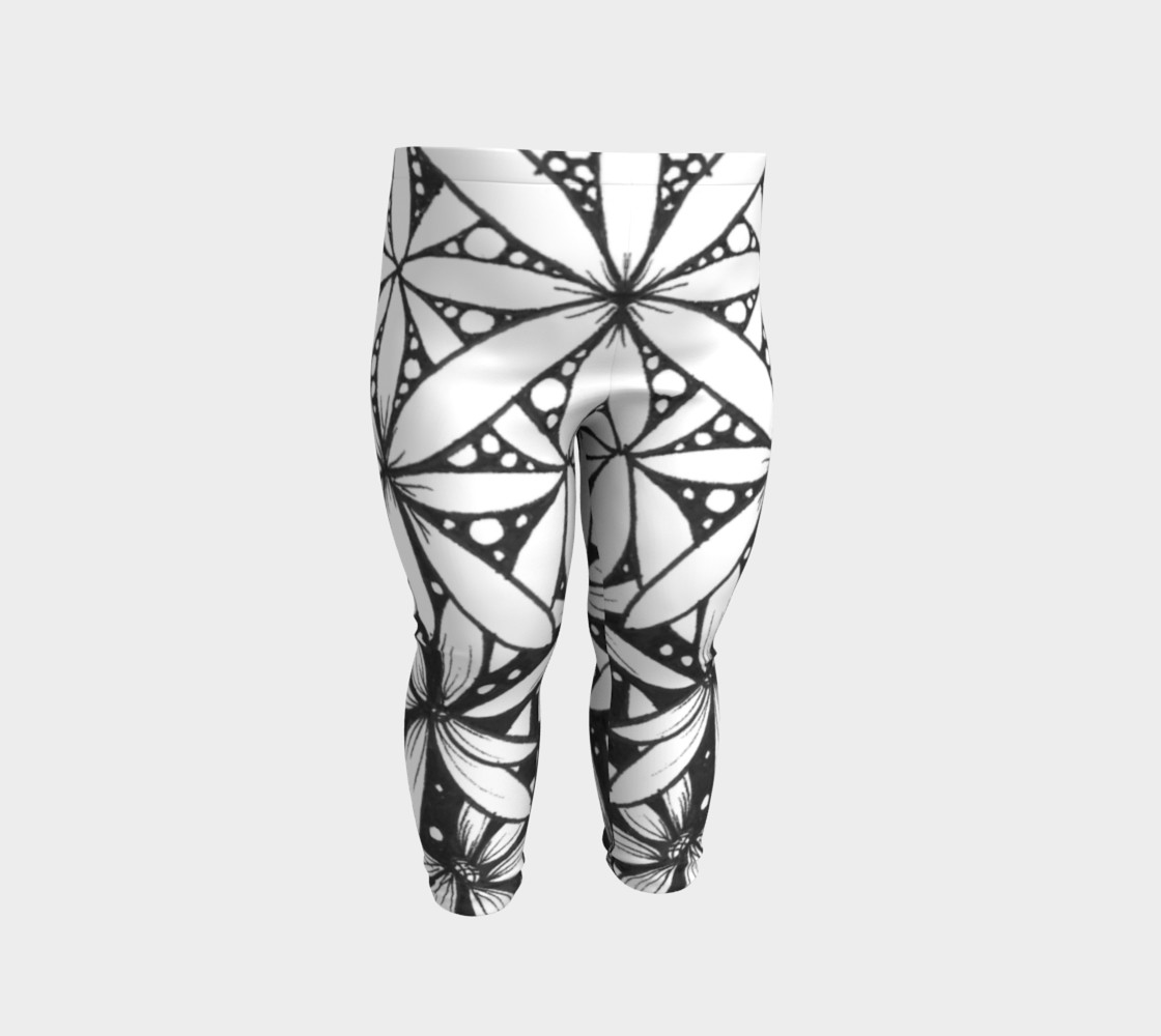 OMBRE ANKLES FLORAL B&W BABY LEGGINGS preview #2