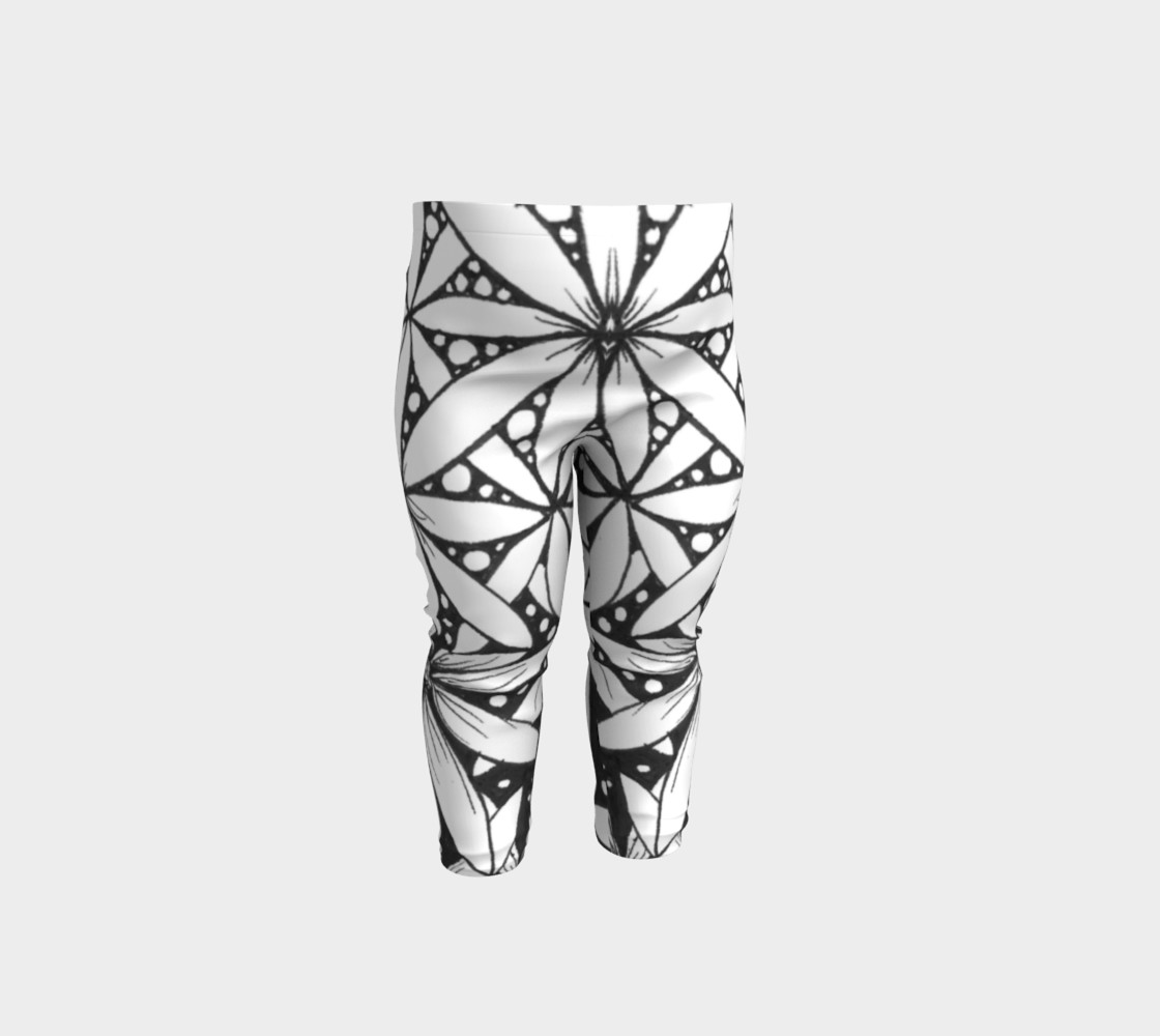 OMBRE ANKLES FLORAL B&W BABY LEGGINGS thumbnail #2