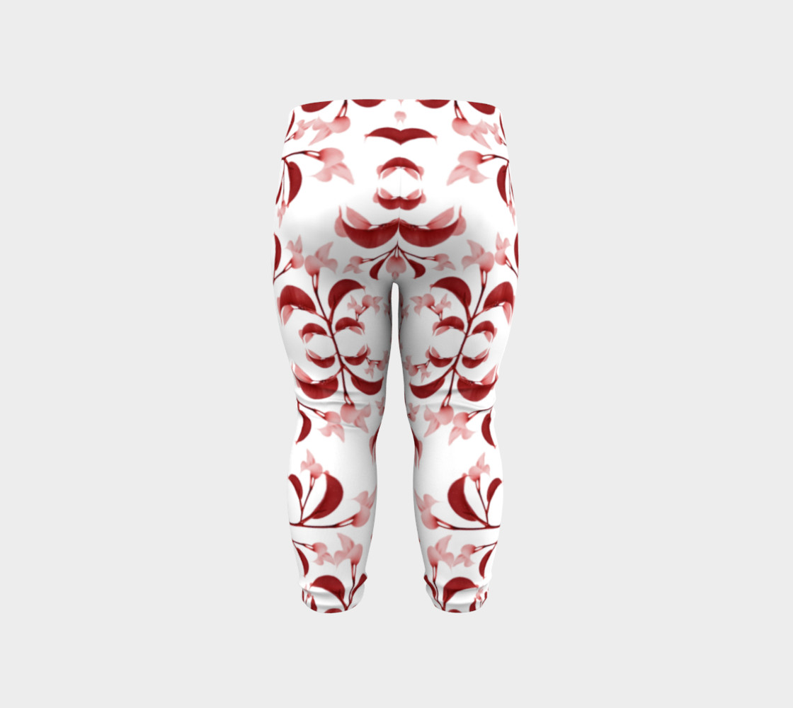 Floral Print in Red and White Baby Leggings preview #6