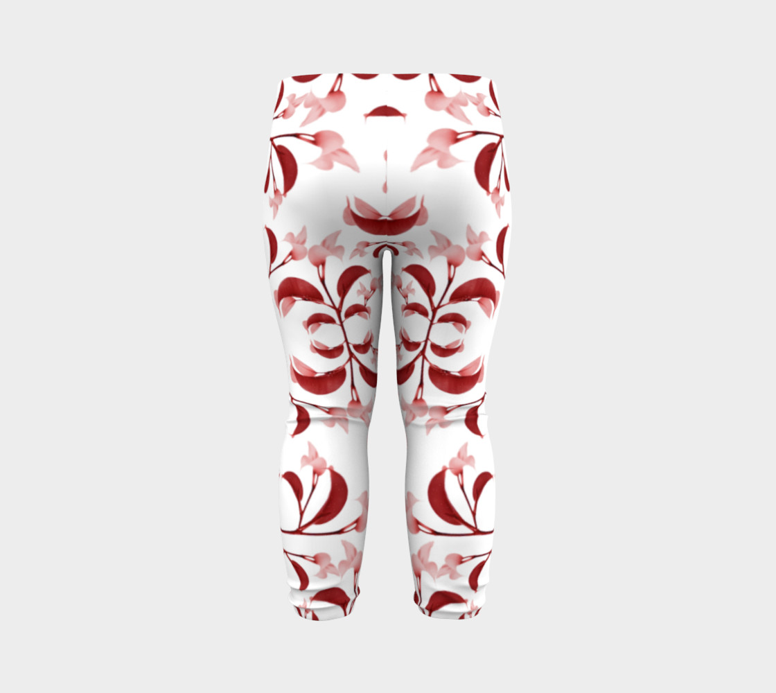 Floral Print in Red and White Baby Leggings preview #7