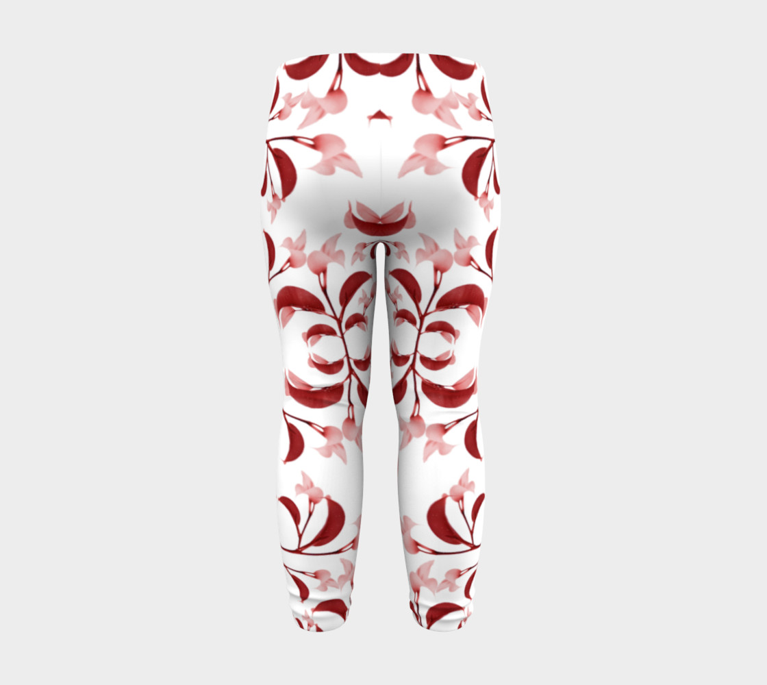 Floral Print in Red and White Baby Leggings preview #8