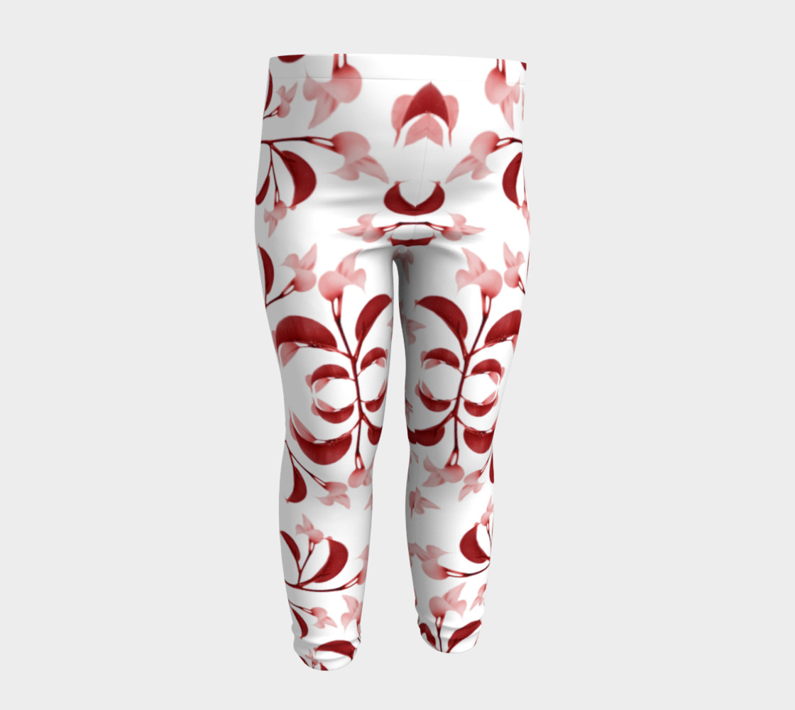 Floral Print in Red and White Baby Leggings preview #4
