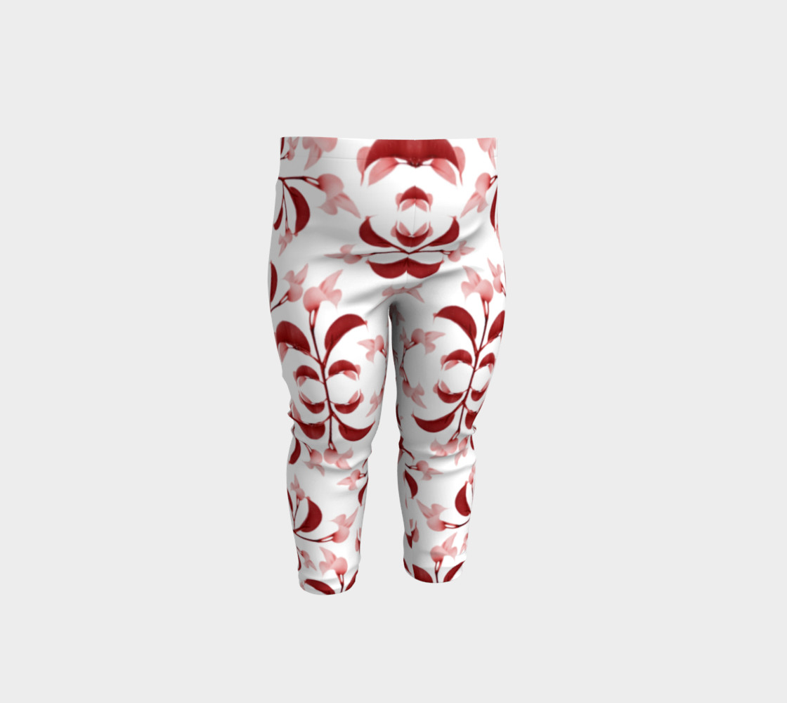 Floral Print in Red and White Baby Leggings preview #1