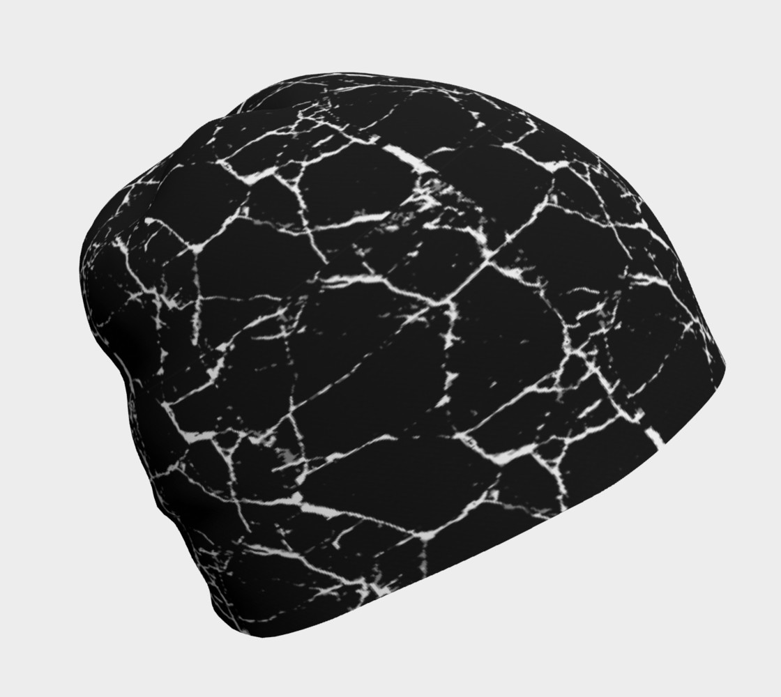 Aperçu de Black and White Textured Pattern Beanie #1