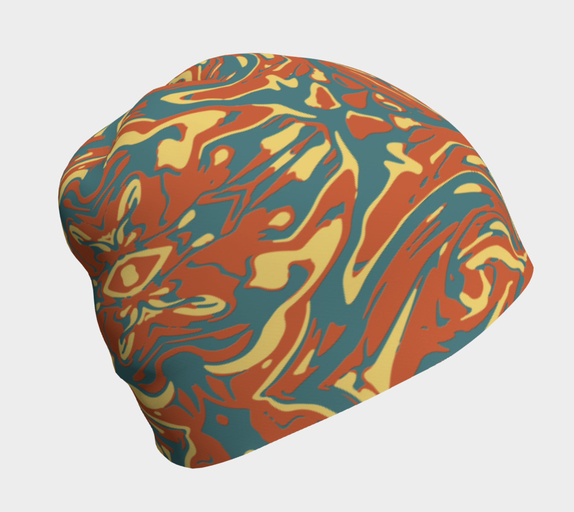 Aperçu de Multicolored Abstract Ornate Pattern Beanie #1