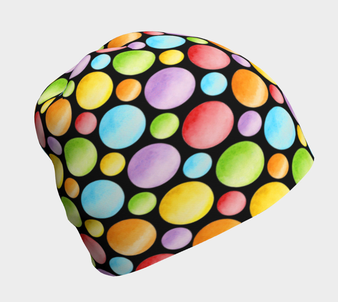 Aperçu de Rainbow Polka Dots Beanie #1