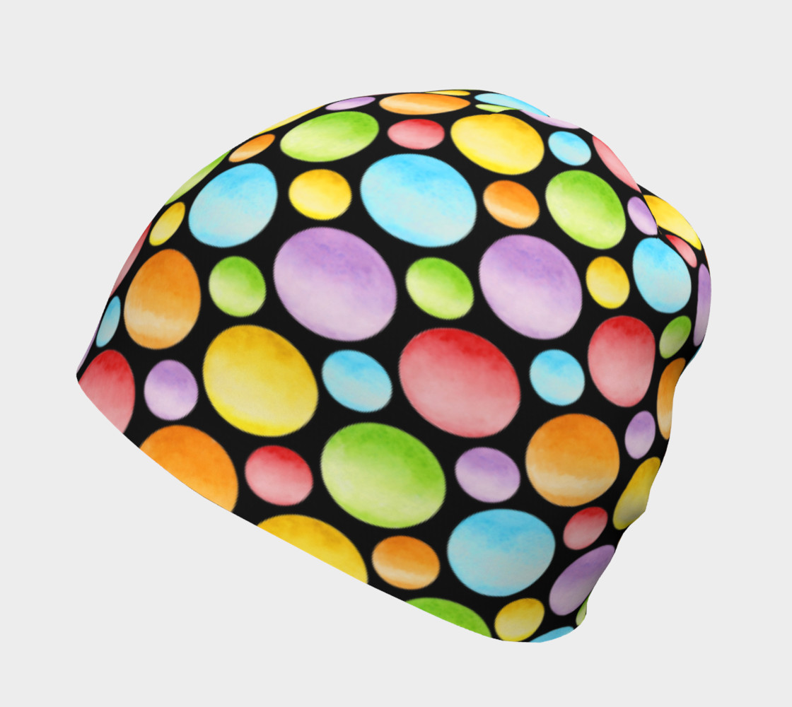 Aperçu de Rainbow Polka Dots Beanie #2