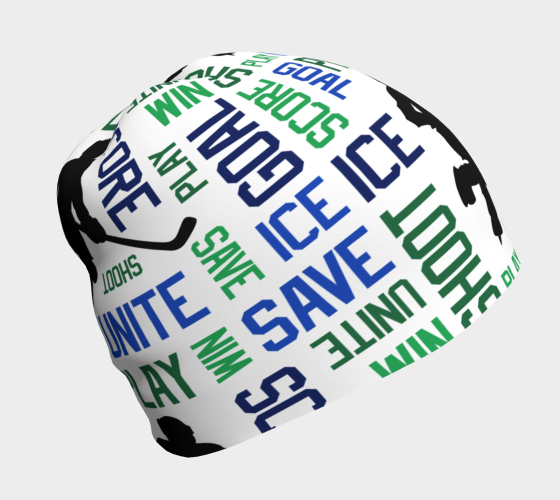 For the Love of Hockey - Blue and Green Beanie preview #1