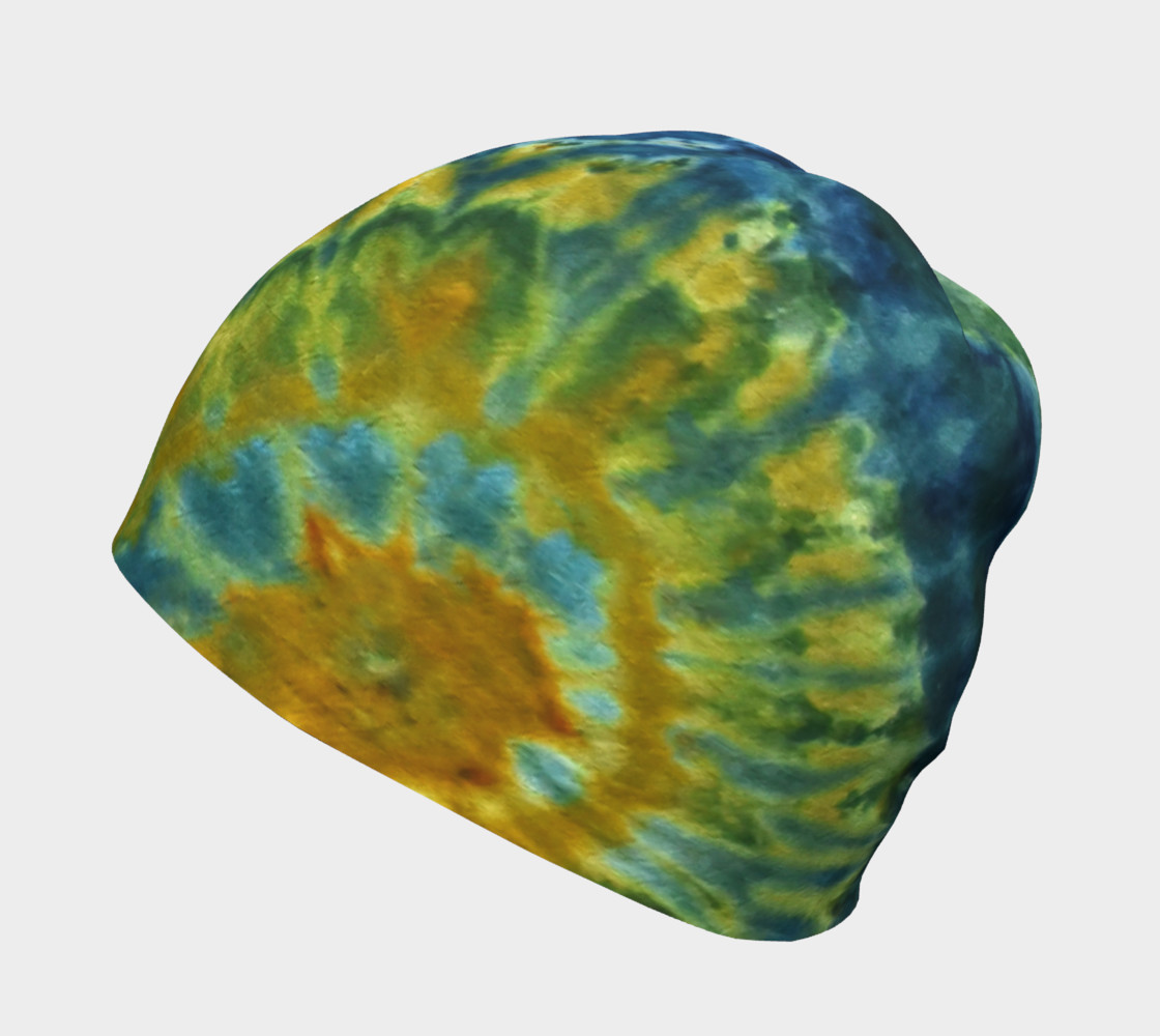 Blue Yellow Spiral Beanie preview #2