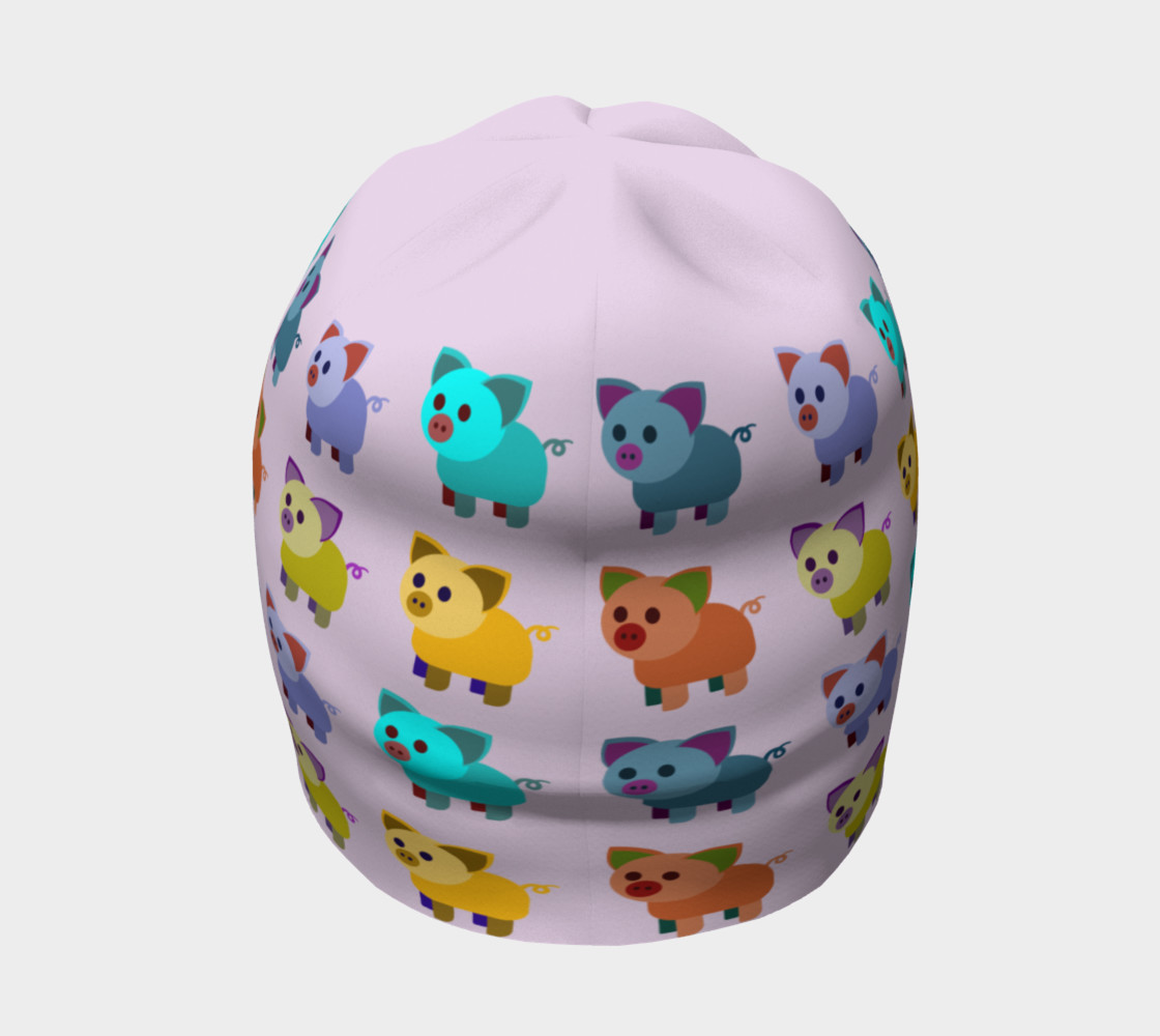 Multi-coloured piglets beanie pink preview #4