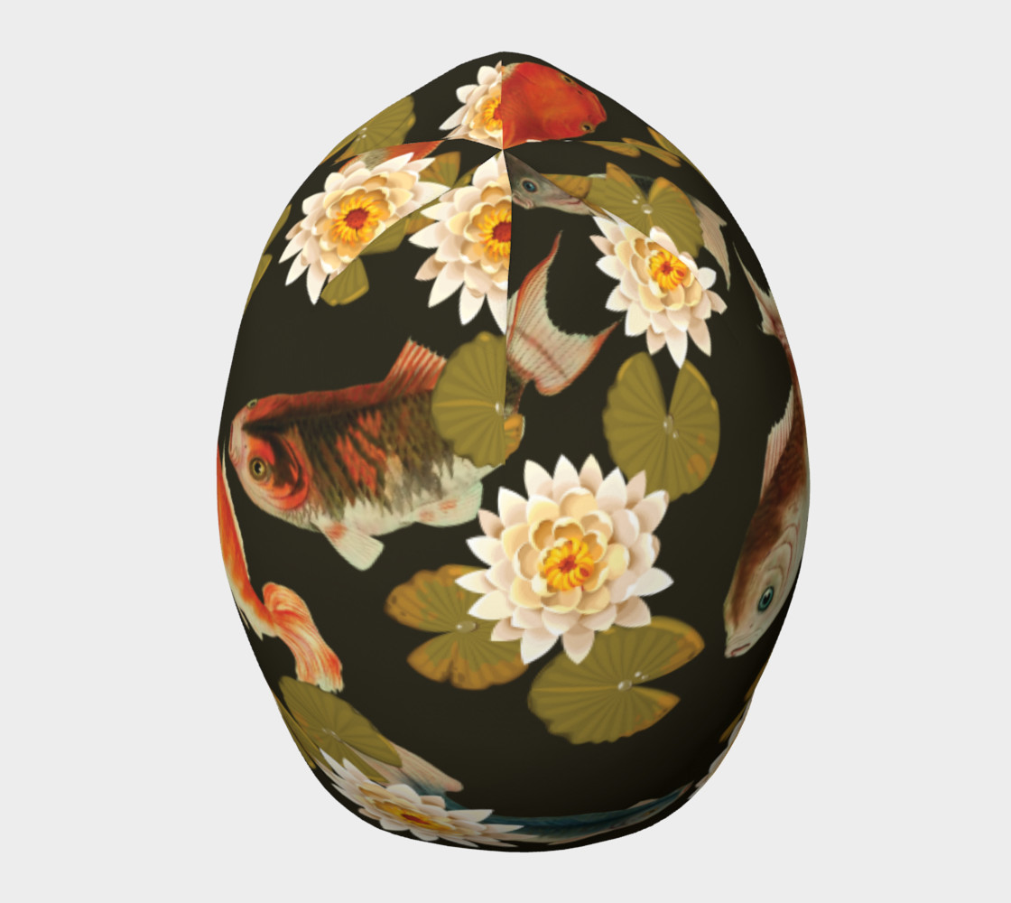 Koi & Lily Pads in Dark Water - Beanie preview #5
