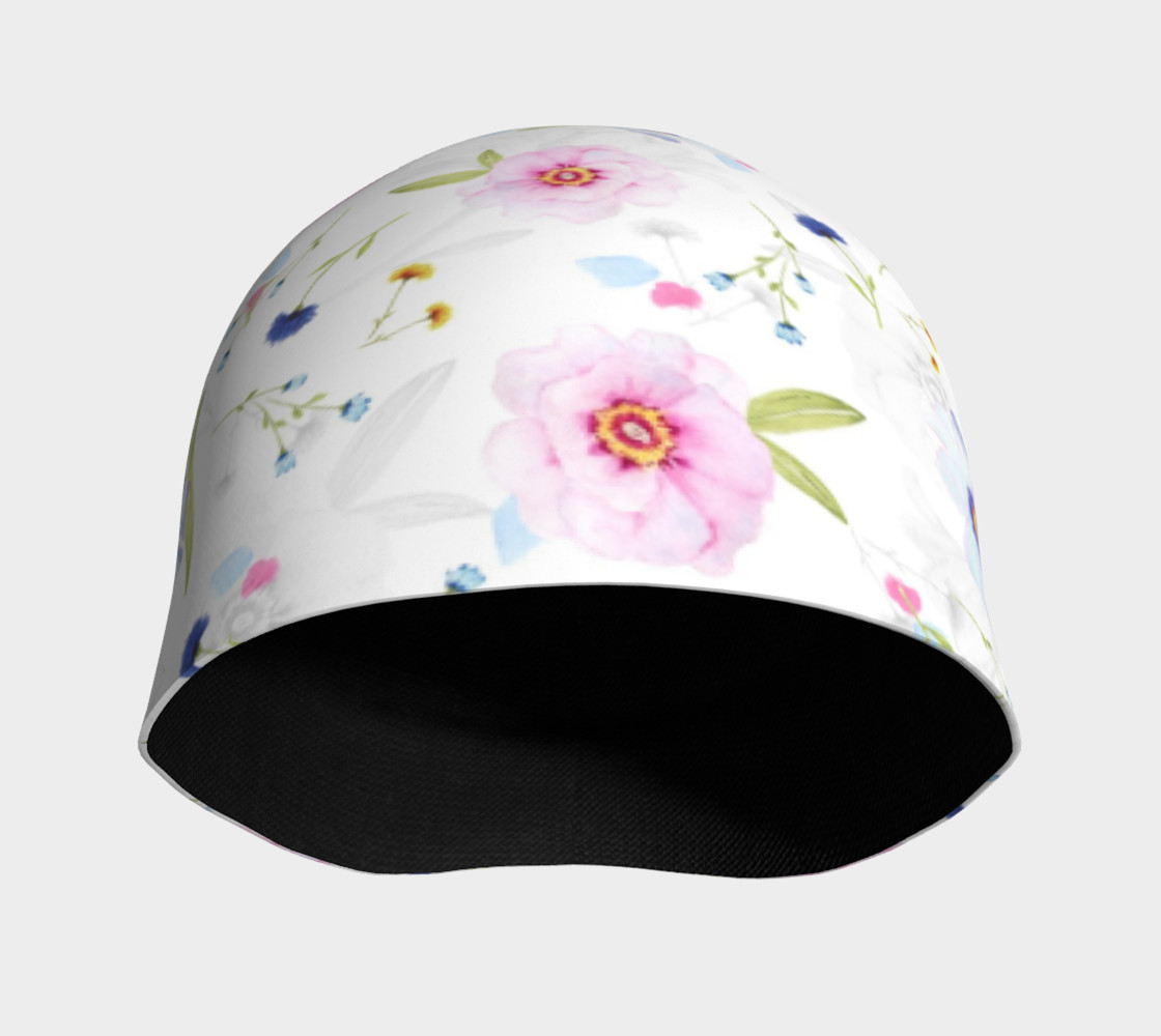 Pink and Blue Flowers on White preview #3