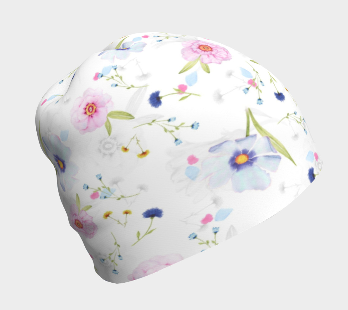 Pink and Blue Flowers on White preview #1