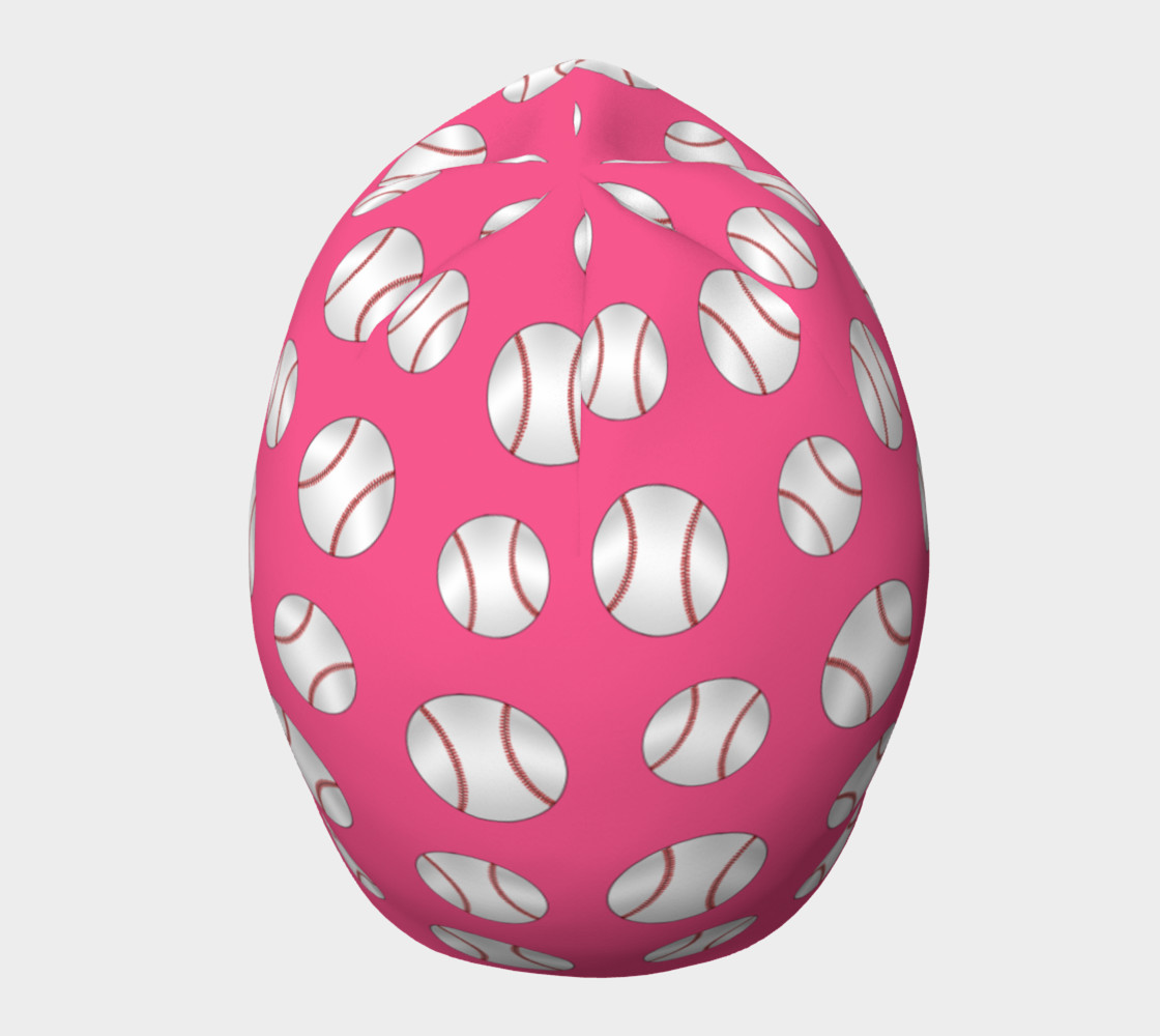 Pink baseball pattern beanie preview #5