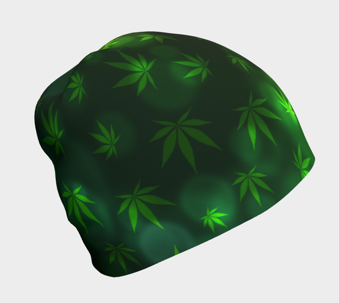 Shining Pot Leaves Beanie Skully 3D preview