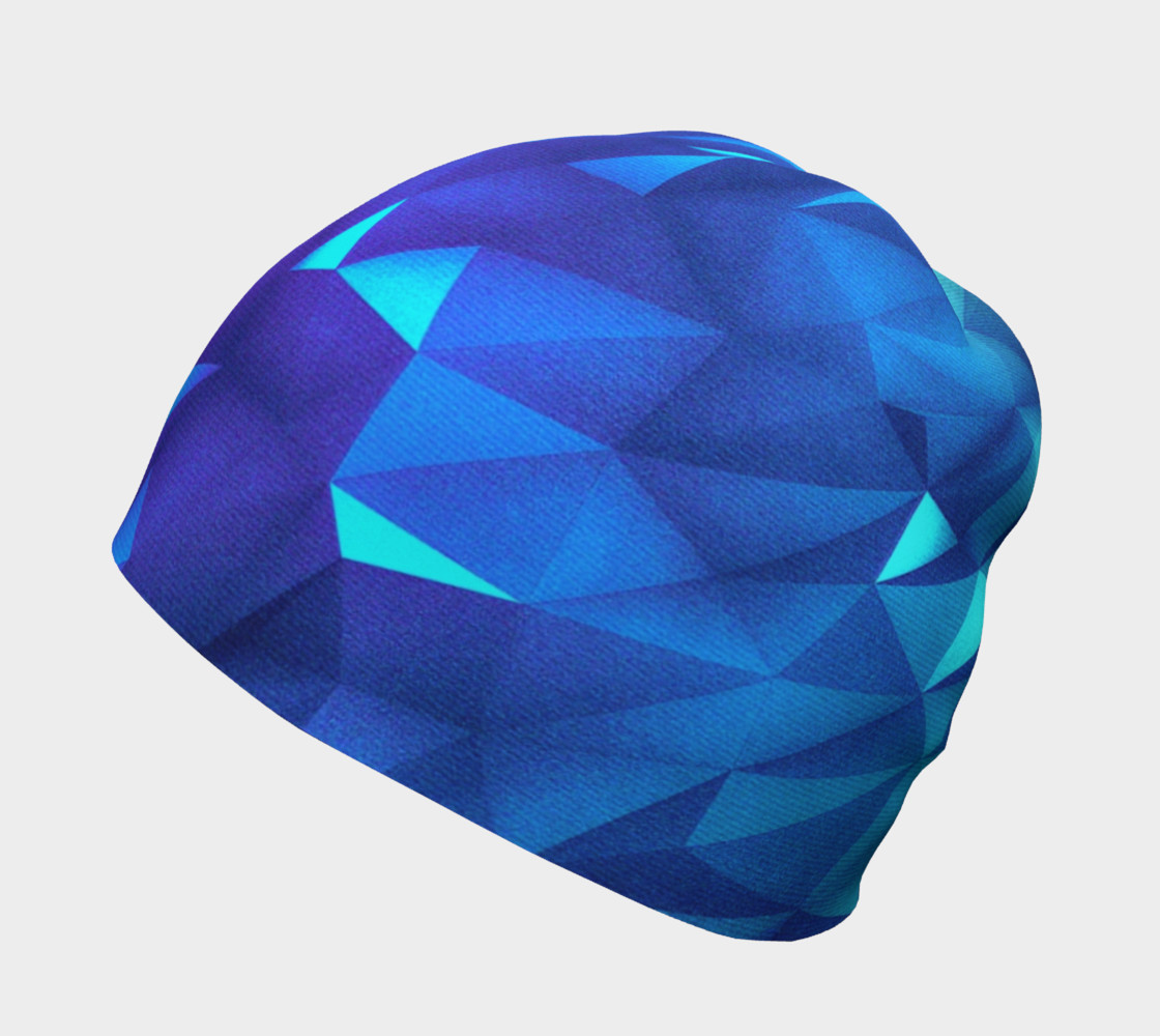 Deep Blue Collosal Low Poly Triangle Pattern - Modern Abstract Cubism Design preview #2