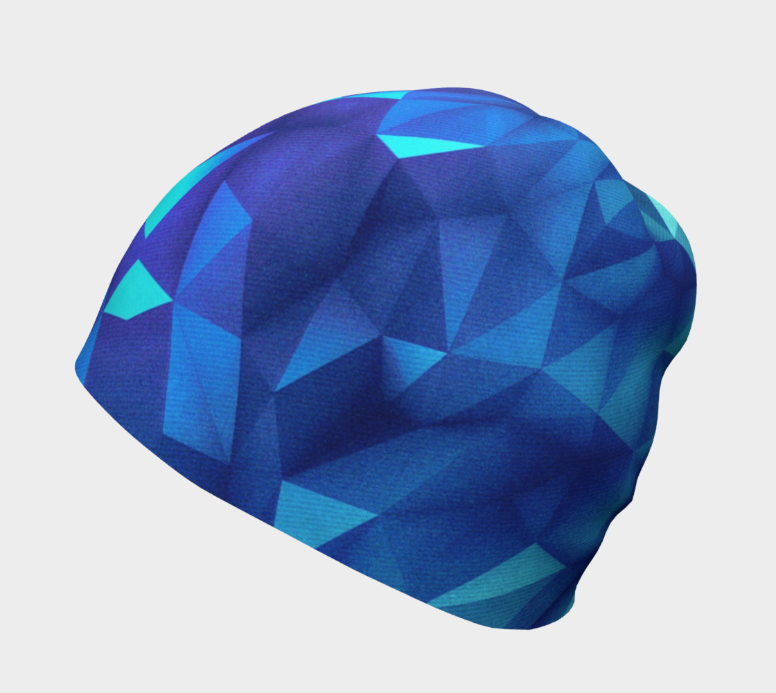 Deep Blue Collosal Low Poly Triangle Pattern -  Modern Abstract Cubism  Design thumbnail #3