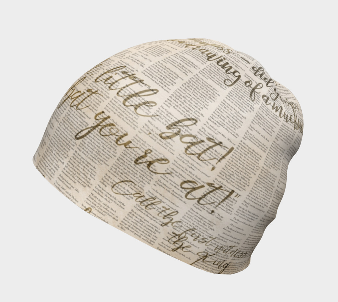 Aperçu de Alice In Wonderland Text Beanie #2
