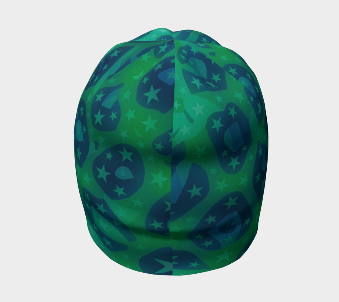 Lime Blue Cheetah Stars Beanie preview #4